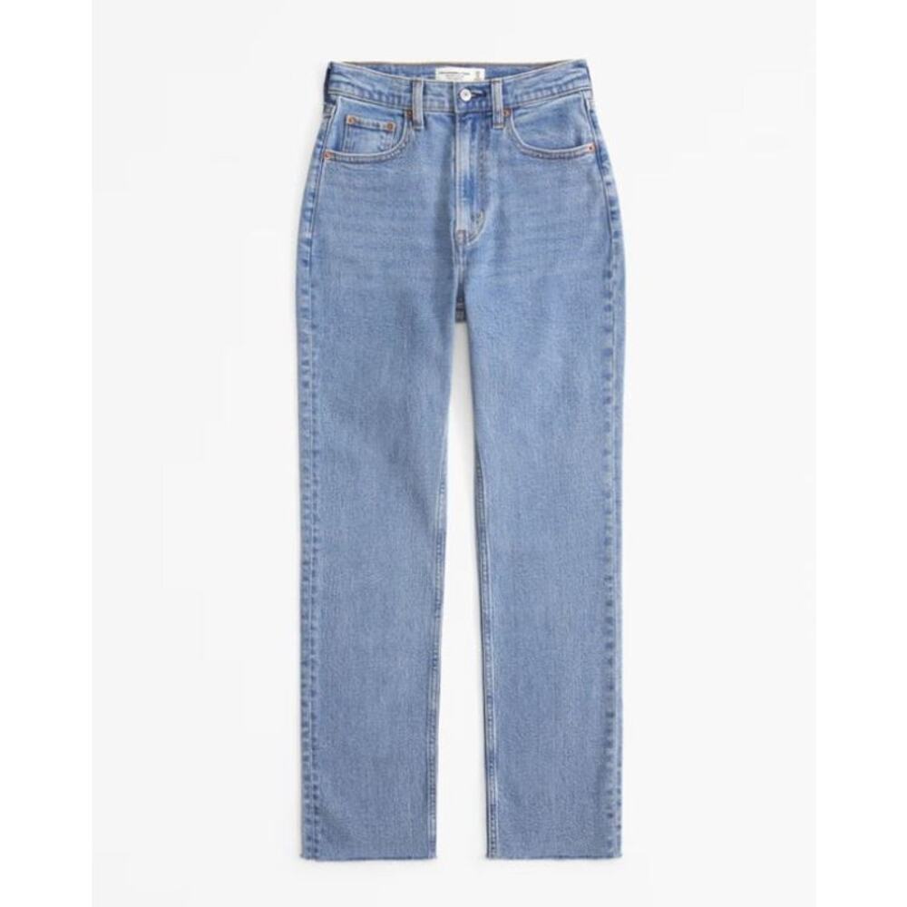 Abercrombie & Fitch Curve Love The Ankle Straight High Rise Jeans